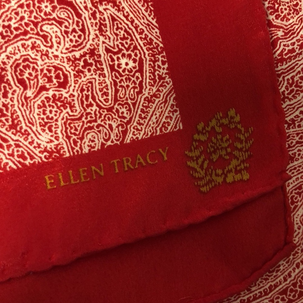 Ellen Tracy Elegant Rectangular Scarf In Red. Pai… - image 5